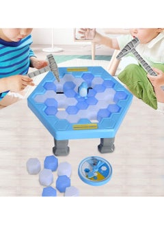 Fun puzzle table ice cube crushing game to save the penguin from the trap, early education family game, age 3 years and above