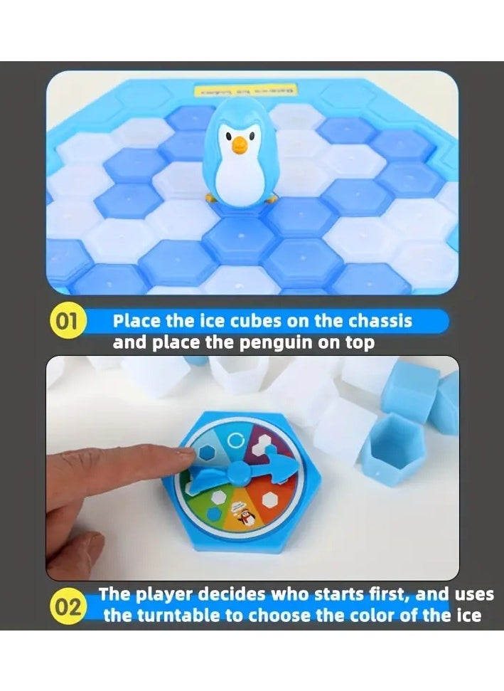Generic - Fun puzzle table ice cube crushing game to save the penguin from the trap, early education family game, age 3 years and above - Image 1