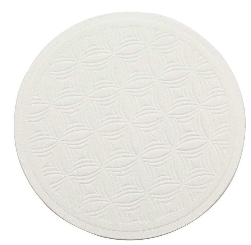 TravelWell Embossed Round 354inch Diameter Non Slip Drink White Paper Coasters Set of 500