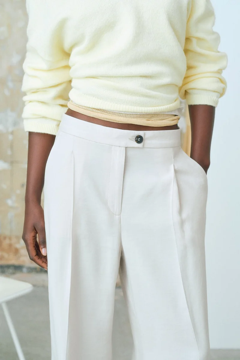 اتش اند ام Wide twill trousers