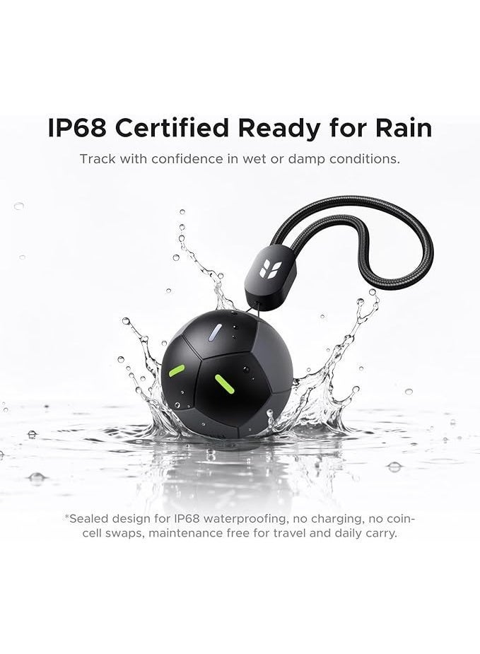 Football-Shaped Air Tracker Tag (iOS Only), Bluetooth Key Finder Compatible with Apple Find My, 7-Year Battery Life Smart Locator for Keys Luggage Wallet, Waterproof - black - Image 2