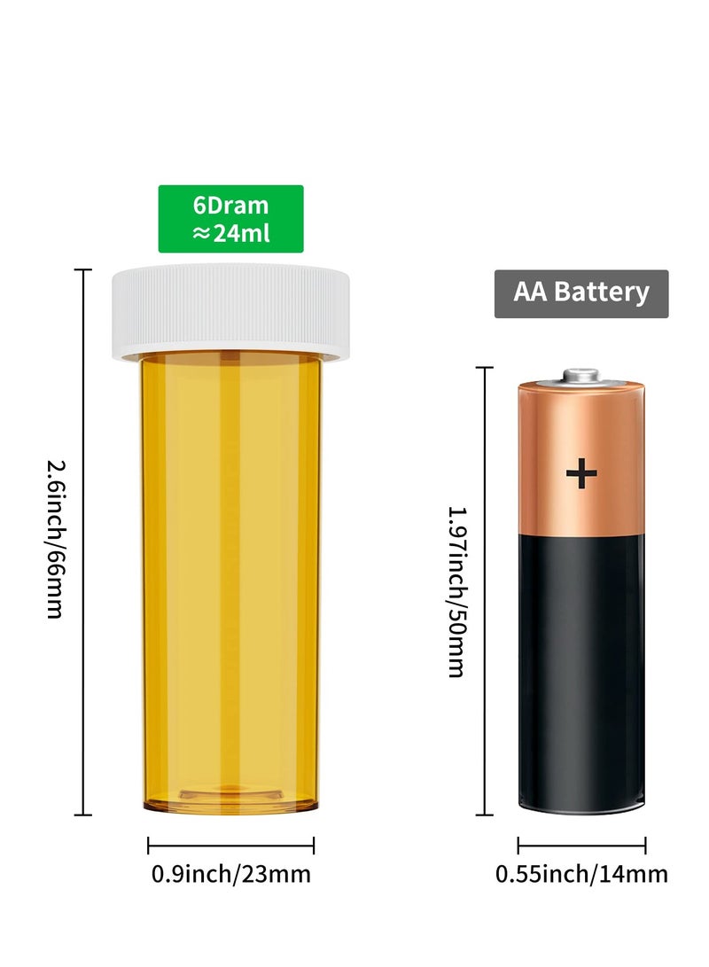 SOLARAE Empty Plastic Medicine Pill Bottles with Child Resistant Caps, 6 Dram Small Prescription Medicine Containers, Travel Pill Vials, Durable Waterproof Clear Pill Case Organizers (20 Pack) - Image 3