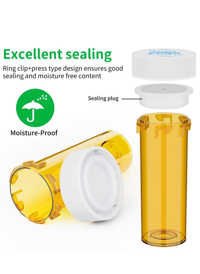 SOLARAE Empty Plastic Medicine Pill Bottles with Child Resistant Caps, 6 Dram Small Prescription Medicine Containers, Travel Pill Vials, Durable Waterproof Clear Pill Case Organizers (20 Pack) - Image 4