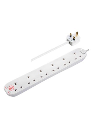 Masterplug SRG6210N-MP Six Socket Surge Protected Extension Lead, 2 Metres, White - pzsku/Z63B4D67B69A457AECC42Z/45/1746233336/4673c07b-b90a-4c27-baa4-0c9542fa9e0d