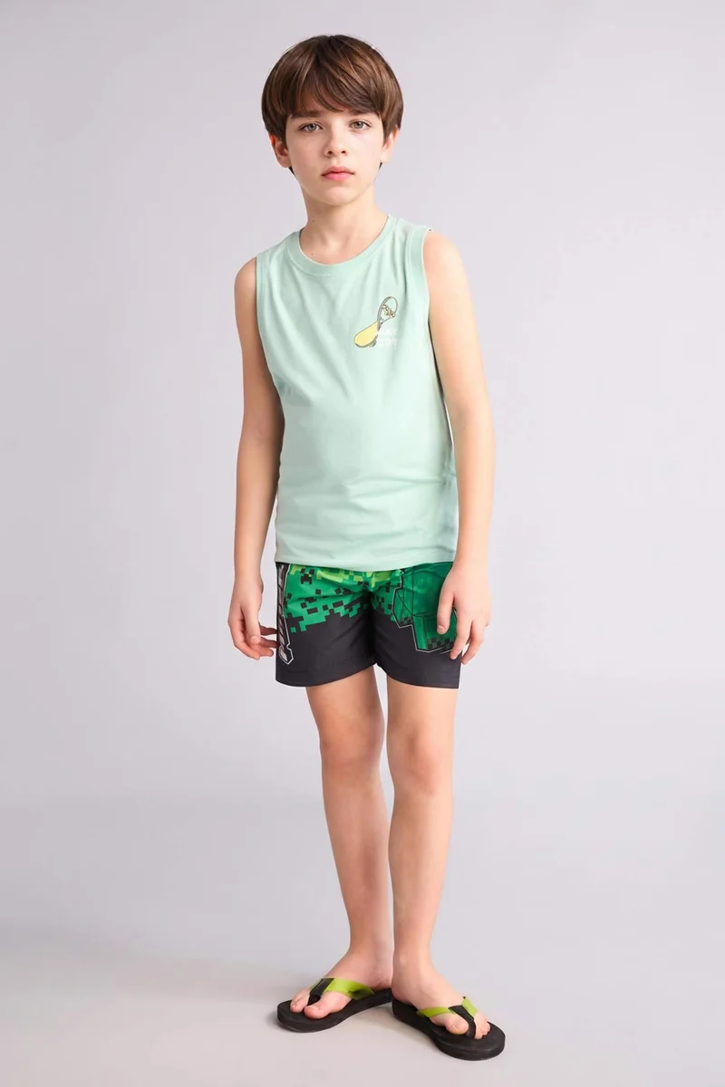 ديفاكتو Boy Regular Fit Minecraft Licensed Swim Shorts