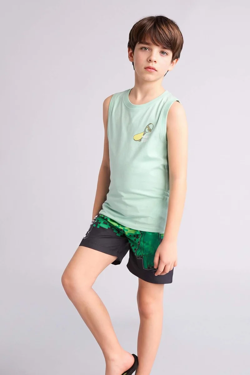 ديفاكتو Boy Regular Fit Minecraft Licensed Swim Shorts