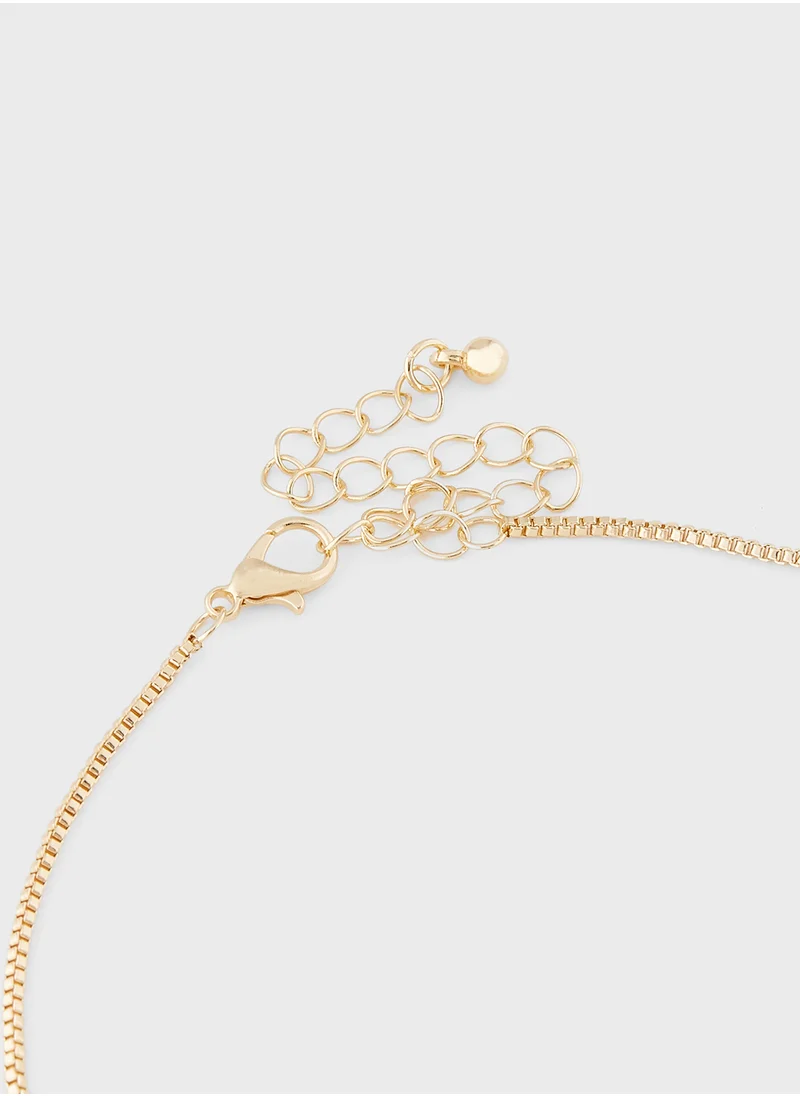 ايلا Pearl Pendant Necklace & Earrings Set