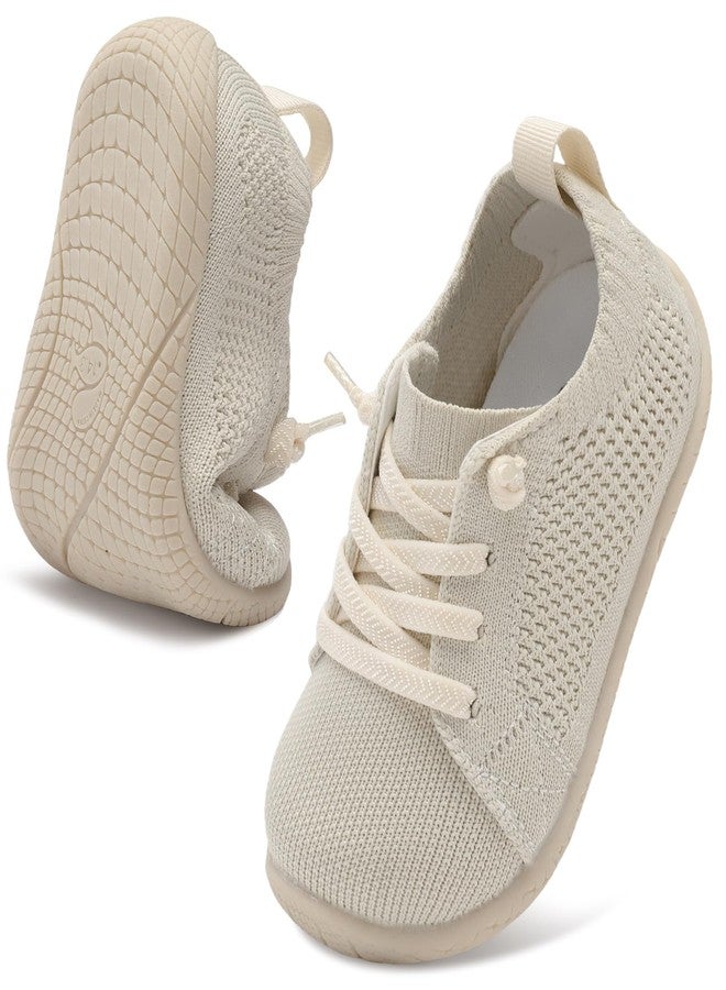 LeIsfIt Barefoot Walking Shoes for Toddlers Boys & Girls Slip-On Breathable Sneakers Kids Lightweight Tennis Shoe Apricot 2-3 Infant - Image 1