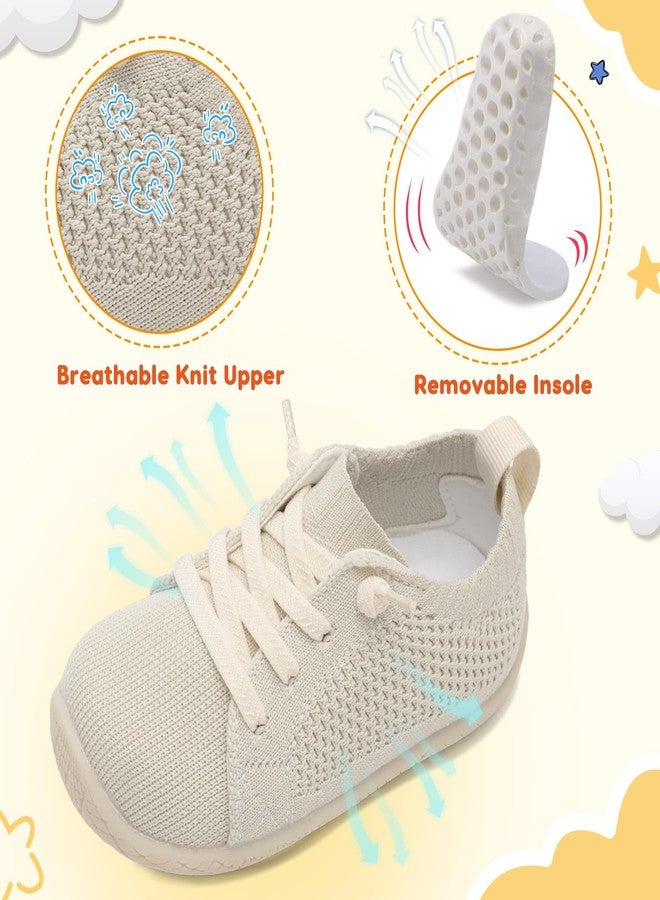 LeIsfIt Barefoot Walking Shoes for Toddlers Boys & Girls Slip-On Breathable Sneakers Kids Lightweight Tennis Shoe Apricot 2-3 Infant - Image 4