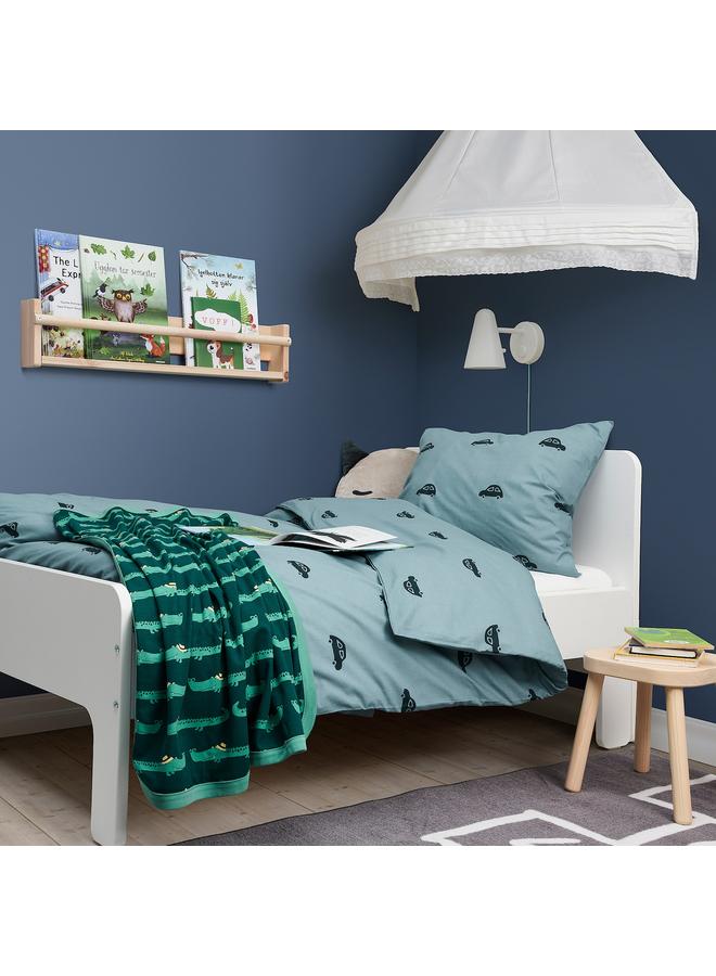 Zaboon Duvet cover and pillowcase, car pattern/blue, 150x200/50x80 cm - Image 3