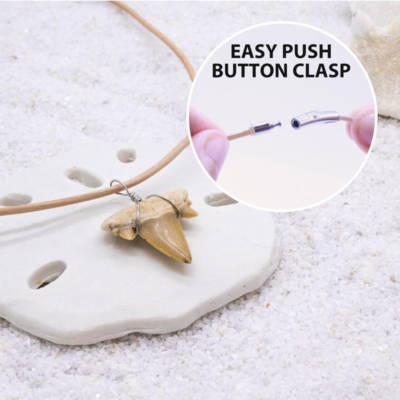 FROG SAC Natural Shark Tooth Necklace for Men, Genuine Fossil Shark Teeth, Cool Sharktooth Beach Necklaces for Women, Beachy Surfer Choker Jewelry - Image 5