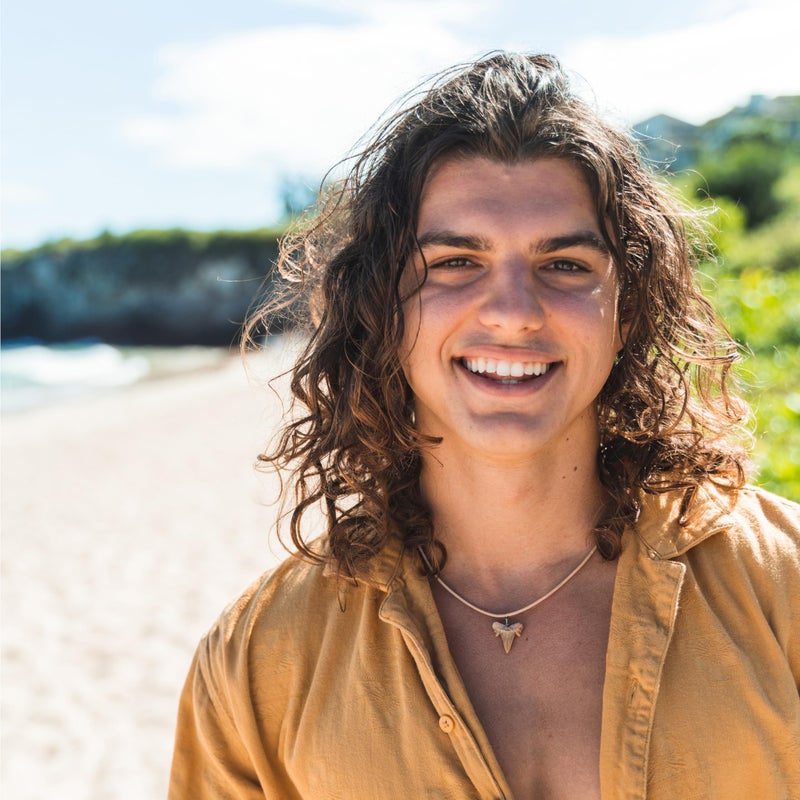 FROG SAC Natural Shark Tooth Necklace for Men, Genuine Fossil Shark Teeth, Cool Sharktooth Beach Necklaces for Women, Beachy Surfer Choker Jewelry - Image 4