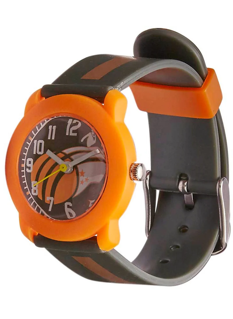 زوب Multicoloured Dial Grey Plastic Strap Watch