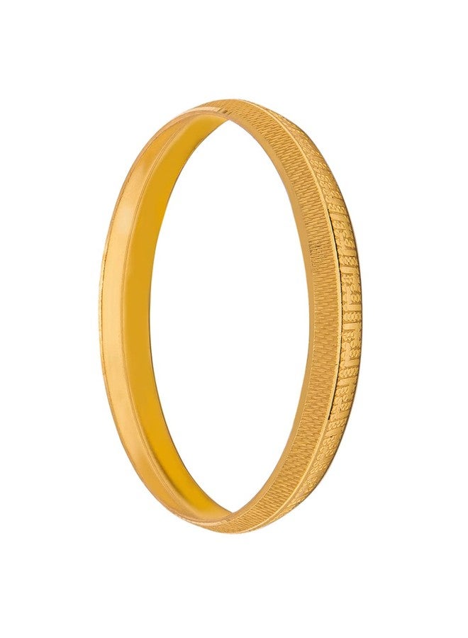 Bodha Traditional Indian Designer Stylish Self Design Amritsari Gold Colour Sikh Kada for Men (SJ_3400_2.8) - Image 3