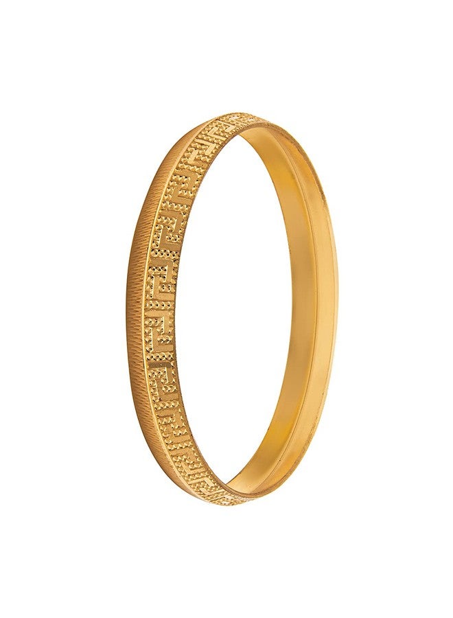 Bodha Traditional Indian Designer Stylish Self Design Amritsari Gold Colour Sikh Kada for Men (SJ_3400_2.8) - Image 1