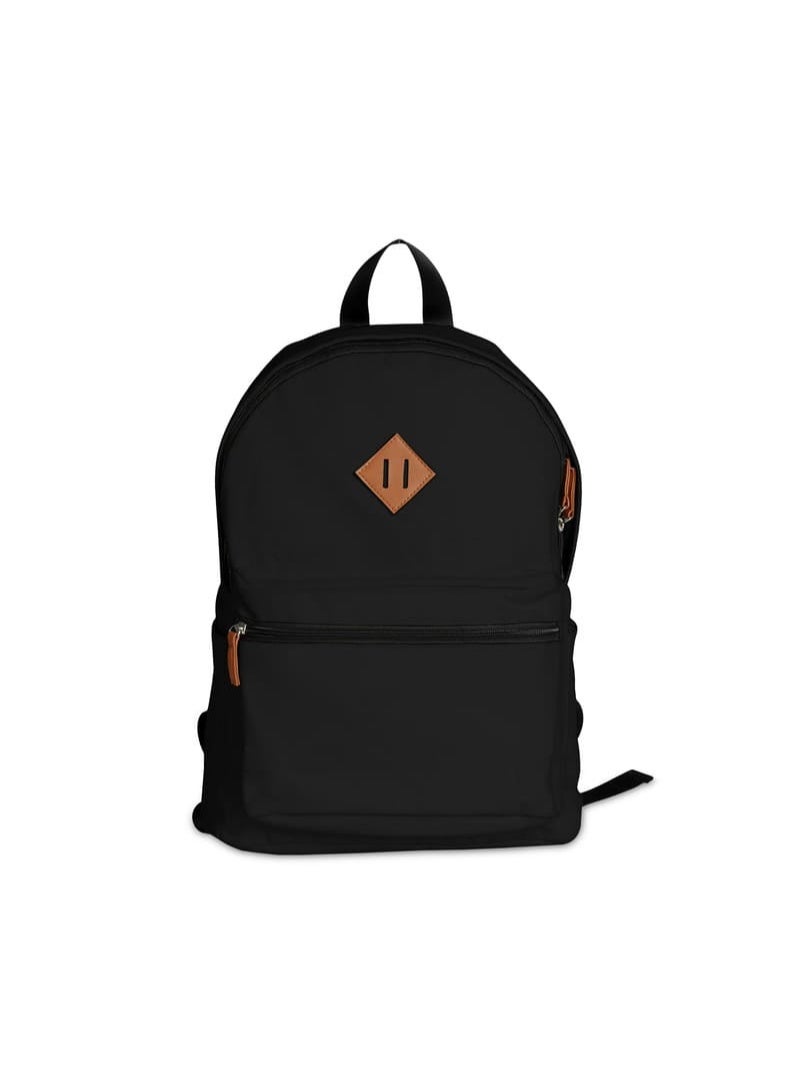 giftology Classic  Canvas Backpack with Multiple Pockets, Black,15-inch - Image 1