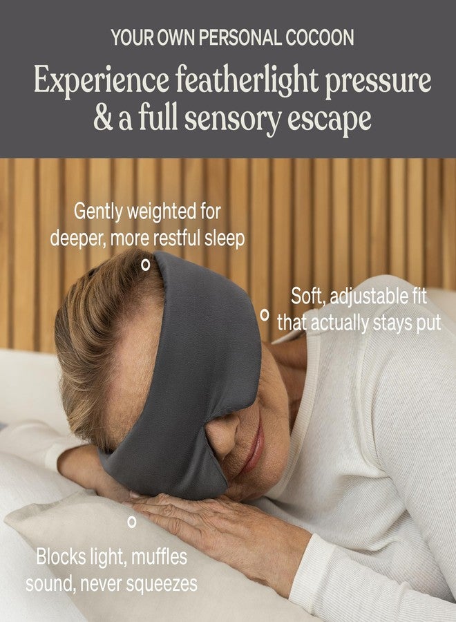 Baloo Silk Weighted Sleep Mask (Grey - 0.6 lb | Light Blocking & Sound Muffling Eye Mask for Sleeping | Cool, Soft & Comforting - Image 2