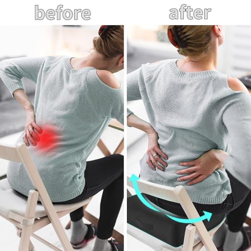EDIETH Height-Adjustable Seat Cushion-15.7x15.7x4.7inches Improved Model with Adjustable Height Breathable Nylon mesh Fabric Ergonomic Design Suitable for use in Cars, Offices, and Outdoors - Image 5