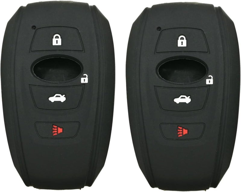 Coolbestda 2Pcs Rubber Smart Key Fob Skin Jacket Protector Case Cover Holder for Subaru - Image 1