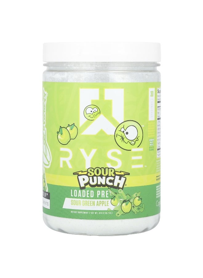 RYSE RYSE, Loaded Pre, Sour Punch® Sour Green Apple, 16.7 oz (474 g)  - Image 1