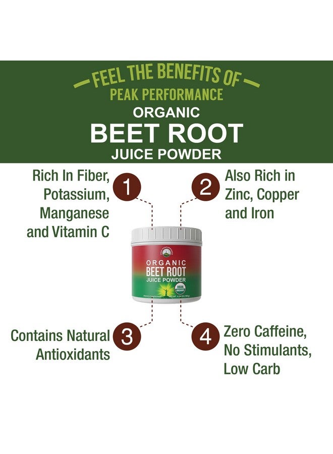 Peak Performance Organic Beet Root Powder - Ultra High Purity Super Food Beets Juice Powder. 100% Pure Nitric Oxide Boosting Beetroot Supplement. Keto, Paleo, Vegan Reds Superfood Rich in Polyphenols - Image 1