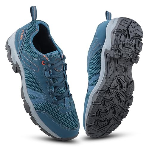 FUEL Sport Shoes Outdoor-03 for Men, Lace-Up with Style & Comfort, Lightweight Anti Skid Shoe for Running, Walking, Gym, Trekking and Hiking, Casual Footwear for Gents (Blue,9) - Image 1
