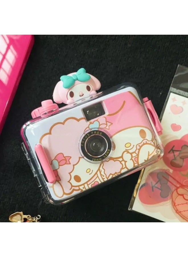 Generic The Student Party Can Take Pictures Of Color Photos With High Pixels For Children With High-definition Retro Camera-Color:Melody Exquisite Gift Box Packaging - Package 2: Single Camera + 24 Color Film + Gifts  - Image 1