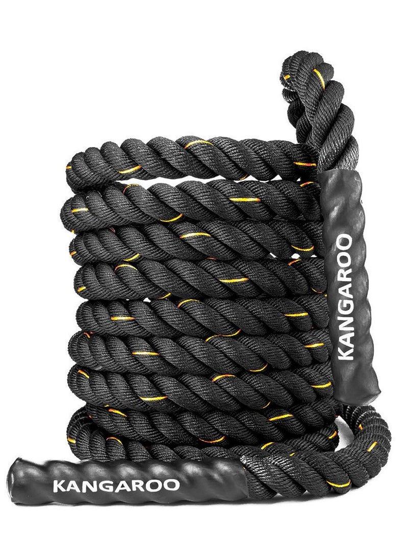 كانجرو حبل معركة ذو قوة شد عالية، تصميم سميك مكون من 3 خيوط، الطول: 7.5 متر، السُمك: 4 سم - Image 1
