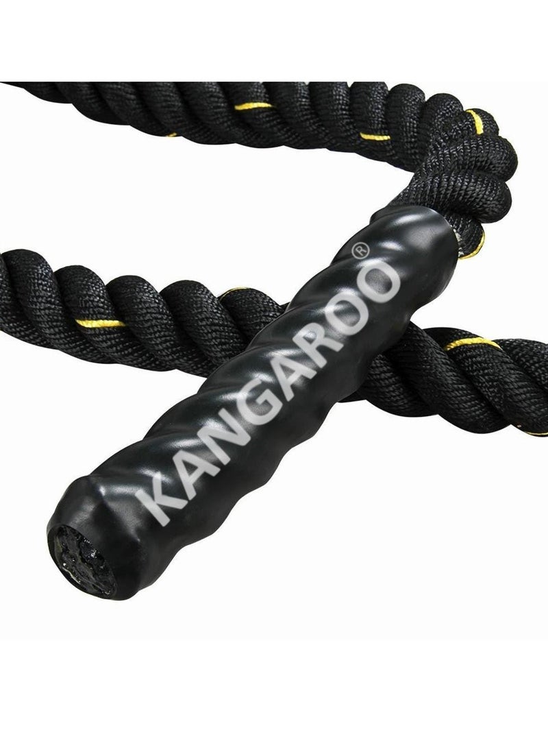 كانجرو حبل معركة ذو قوة شد عالية، تصميم سميك مكون من 3 خيوط، الطول: 7.5 متر، السُمك: 4 سم - Image 2