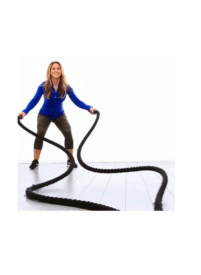 كانجرو حبل معركة ذو قوة شد عالية، تصميم سميك مكون من 3 خيوط، الطول: 7.5 متر، السُمك: 4 سم - Image 3