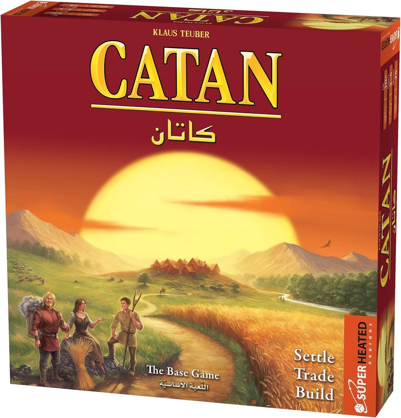 Superheated Neurons Catan Base Game | 3-4 Players | Official Version | English And Arabic Language | Family Game For Ages 10+ | Board Game - Strategy, Original - Made In Germany, ‎693602 - Image 1