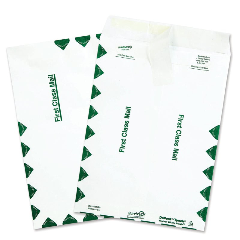 Quality Park Survivor R1470 Tyvek USPS First Class Mailer, 9 x 12, White (Box of 100) - Image 2