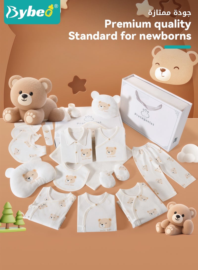 Bybeo 20PCS Newborn Baby Gifts Set, Newborn Layette Gift Set, Baby Clothes Accessories Set for Boys and Girls, Premium Cotton, Perfect Gift Box with Beautifully Gift Box for Spring Summer Autumn Winter - Image 3