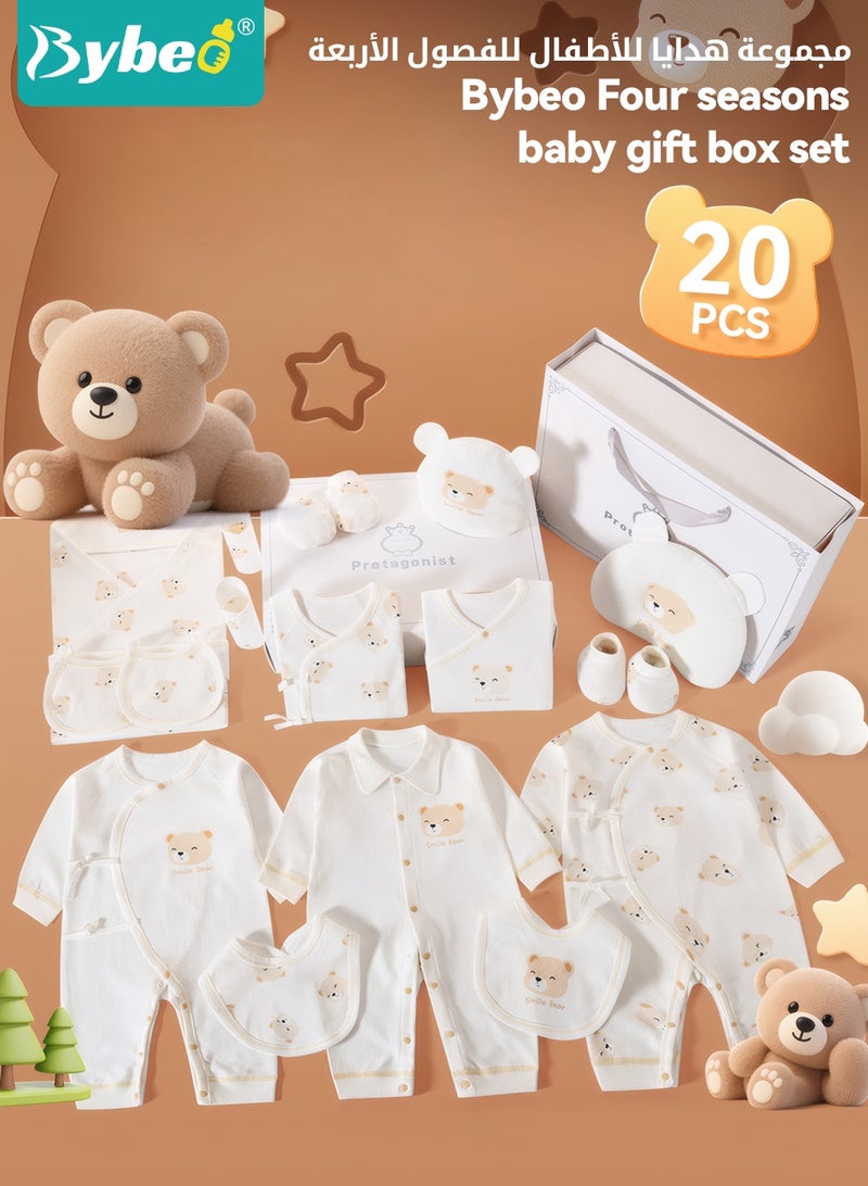 Bybeo 20PCS Newborn Baby Gifts Set, Newborn Layette Gift Set, Baby Clothes Accessories Set for Boys and Girls, Premium Cotton, Perfect Gift Box with Beautifully Gift Box for Spring Summer Autumn Winter - Image 2