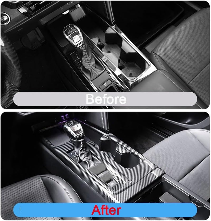 Kolya Center Console Gear Shift Panel Frame Cover Trim for 2025 Toyota Camry - Carbon Fiber Style - Image 2