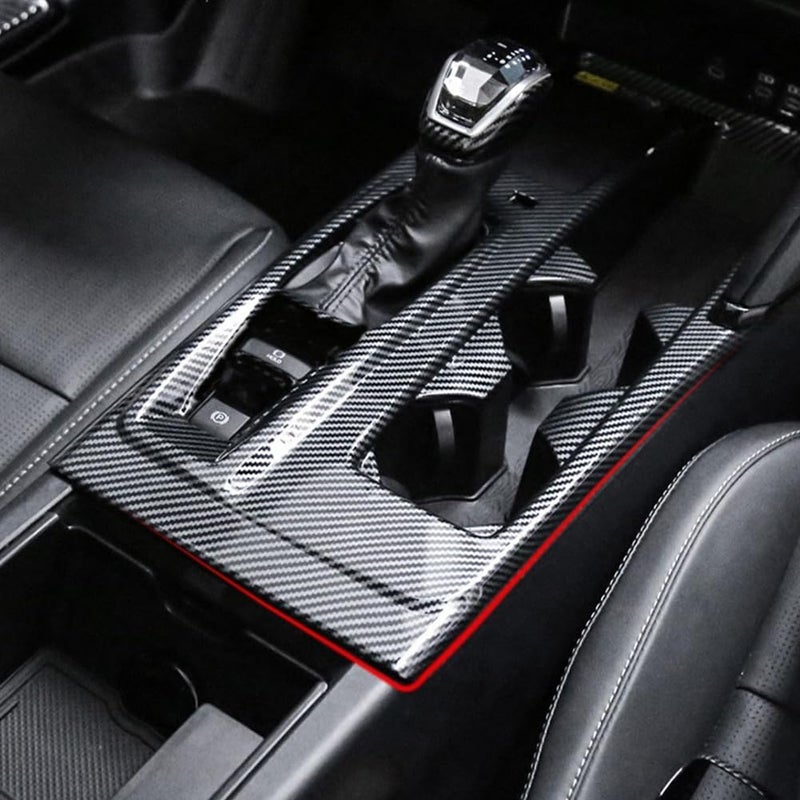 Kolya Center Console Gear Shift Panel Frame Cover Trim for 2025 Toyota Camry - Carbon Fiber Style - Image 4