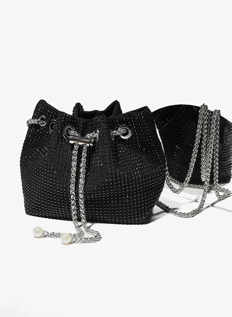 Haute Sauce  Stud Chain Handbag - Black for Women | Best Price UAE