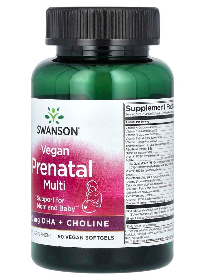 SWANSON مكملات متعددة للحوامل نباتية 90 كبسولة لينة نباتية - Image 2