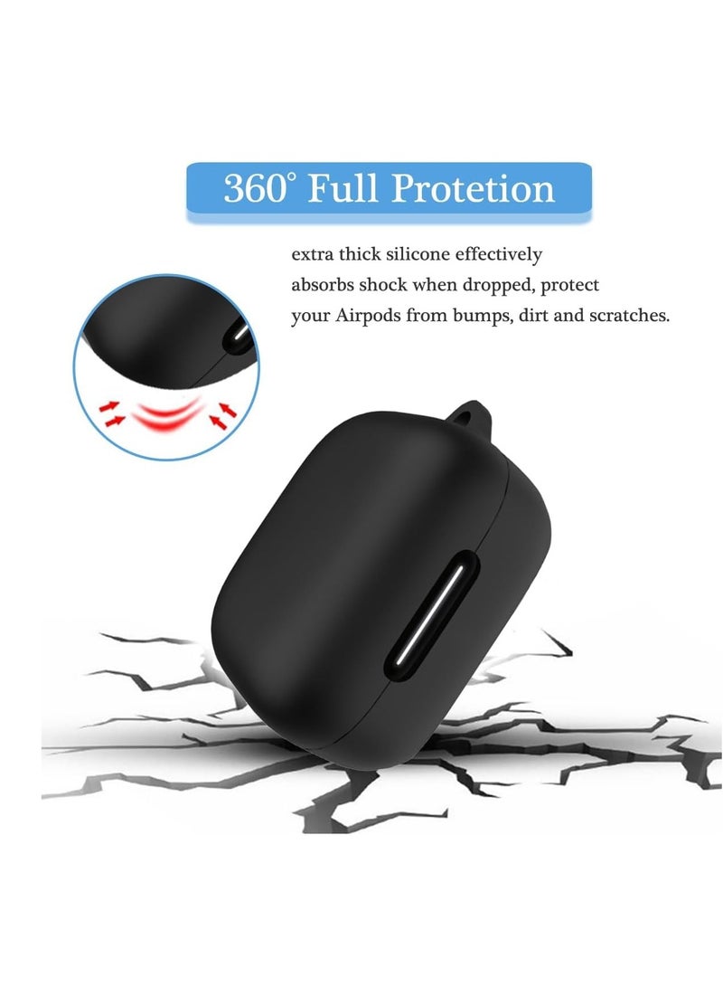 Silicone Case Compatible with Anker Soundcore R50i NC, Soft Slim Skin-Friendly Case, Shockproof Protective Cover with Carabiner (Black) - Image 2