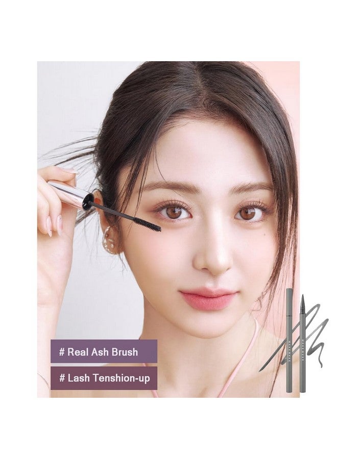 WAKEMAKE Real Ash Brush Eyeliner, Korean Makeup Liquid Eyeliner, Smudge-Proof, Ultra-Fine Tip, Long Lasting Waterproof Liquid Eyeliner 0.04 Oz (Pack Of 2) (02 Ash Brown) - Image 3