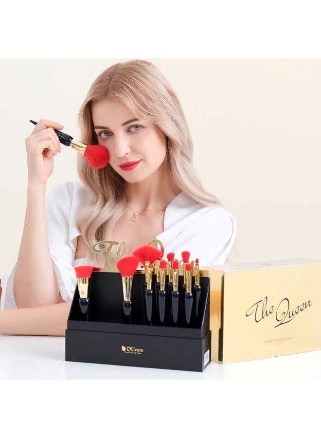 DUcare Makeup Brushes 12Pcs The Queen Series Makeup Brush set Premium Gifts Kabuki Foundation Blending Face Powder Blush Concealers Eye Shadows Brushes - Image 2