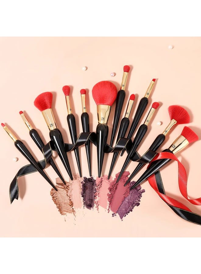 DUcare Makeup Brushes 12Pcs The Queen Series Makeup Brush set Premium Gifts Kabuki Foundation Blending Face Powder Blush Concealers Eye Shadows Brushes - Image 3