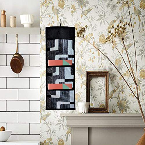 KANUSHI Industries® 1Pc Fridge Cover for Top with 6 Utility Pockets (Black Color) + 1 Handles Covers + 3 Fridge Mats + 1 Wall Hanging Organizer (FRI-COMBO-M-22+MGZ-HOLDER-BLACK-BOX) - Image 5