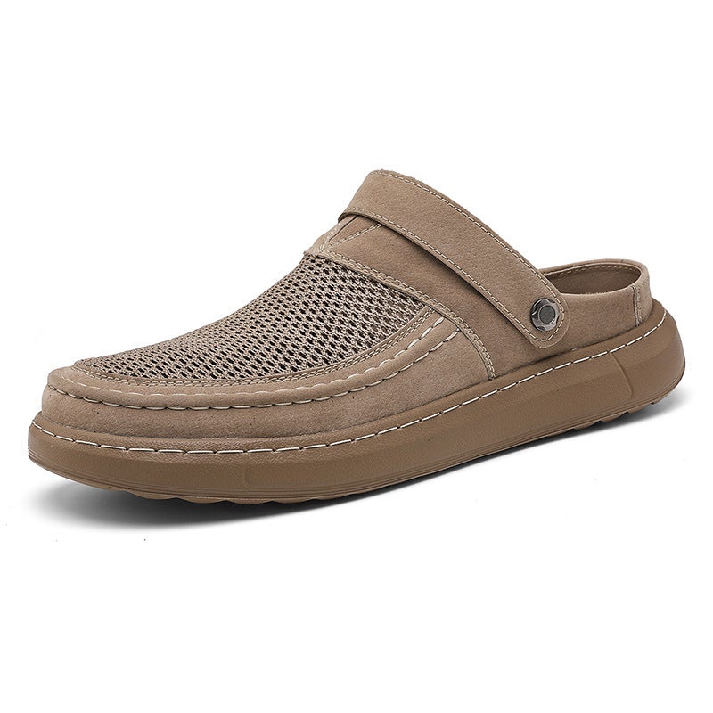 2026 New Summer Men'S Shoes, Breathable Mesh Beach Shoes, Trendy Sandals And Slippers, Two-Wear Driving Casual Sandals For Men - Image 1