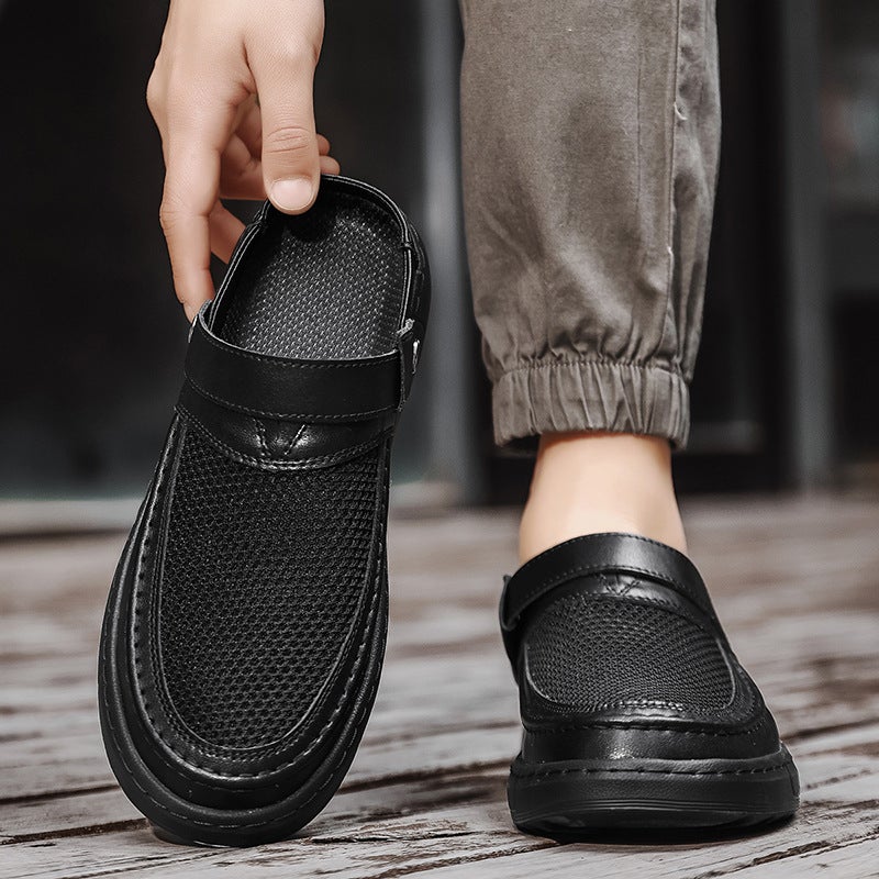 2026 New Summer Men'S Shoes, Breathable Mesh Beach Shoes, Trendy Sandals And Slippers, Two-Wear Driving Casual Sandals For Men - Image 5