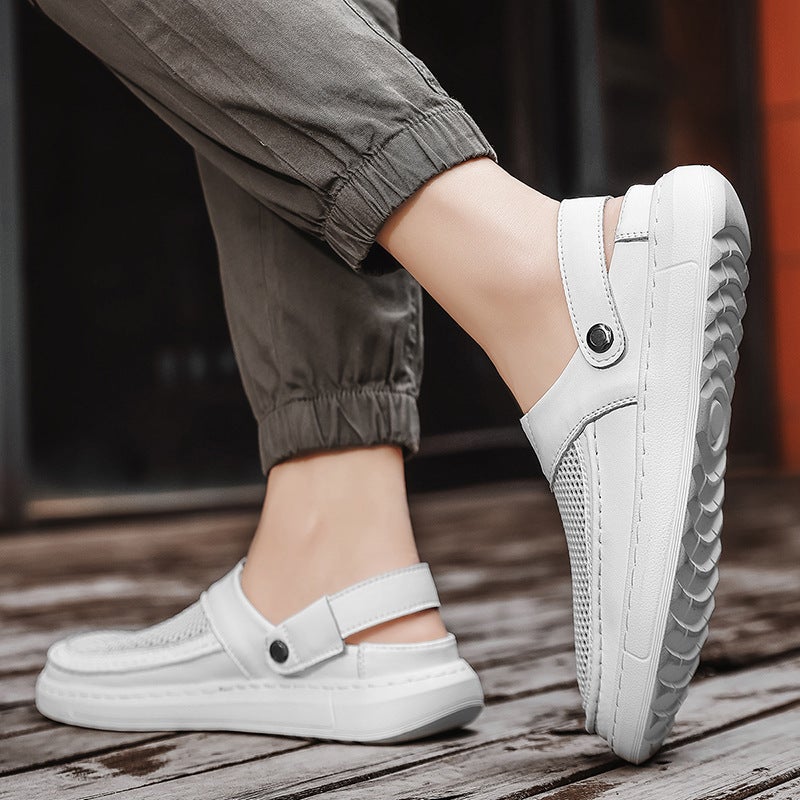 2026 New Summer Men'S Shoes, Breathable Mesh Beach Shoes, Trendy Sandals And Slippers, Two-Wear Driving Casual Sandals For Men - Image 4