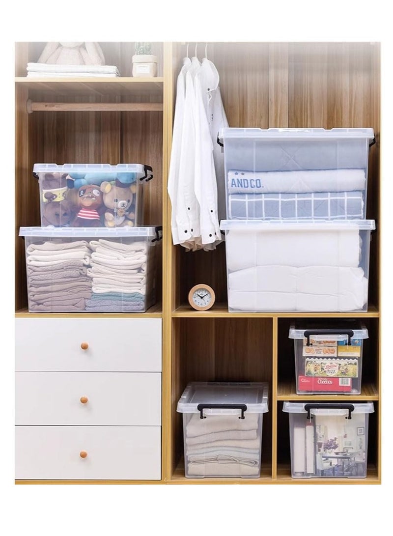 2PCS Plastic Storage Boxes, Transparent Lidded Storage Bins with Wheels, Clear Storage Box with Lid for Closet, Portable Storage Organizer for Storing Toys,Clothes,Shoes,Books,Bed Sheets (70#/100#)  - Image 4