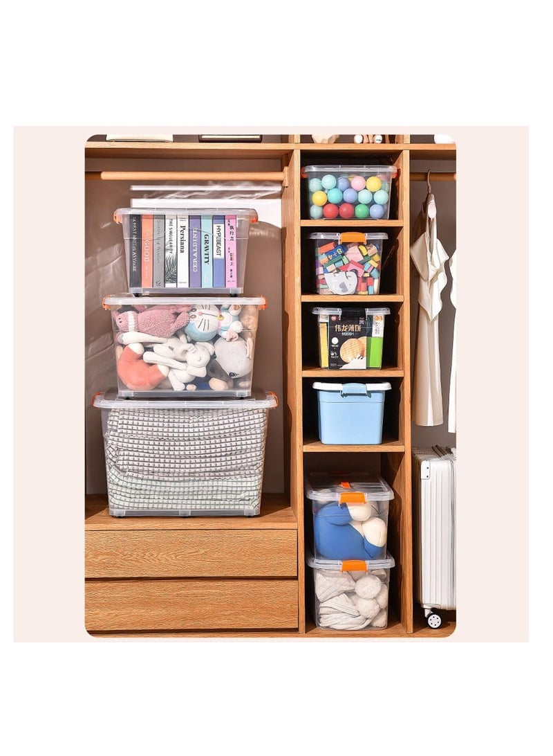 2PCS Plastic Storage Boxes, Transparent Lidded Storage Bins with Wheels, Clear Storage Box with Lid for Closet, Portable Storage Organizer for Storing Toys,Clothes,Shoes,Books,Bed Sheets (70#/100#)  - Image 5