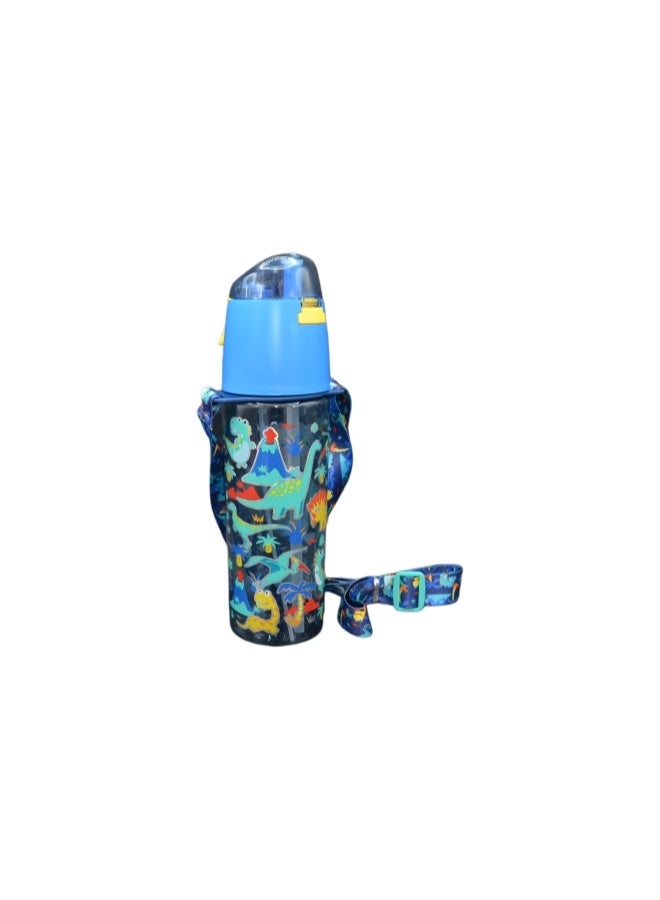 Five dream house 580ml Kids Spray Water Bottle, School Water Spray Bottle with Dinosaur World Print, Cooling Spray Bottle for Kids with Quick Dry Shoulder Strap, Kids Mist Bottle, 2 in 1 Drinking & Misting Water Bottle for Boys School Outdoor Sports - Image 1