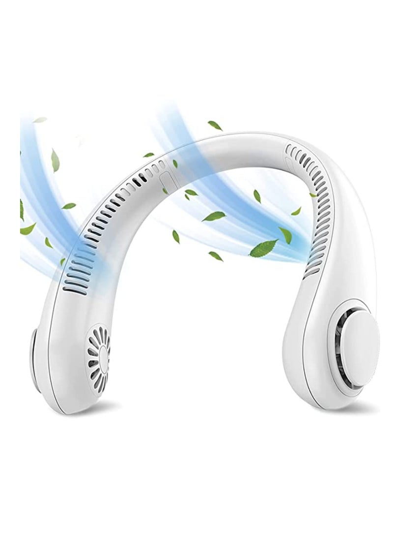 USB Rechargeable Battery Operated Cooling Hanging Portable Neck Fan Personal Bladeless Hands Free Quiet For Women Or Men Office Bedroom Sports - Image 1